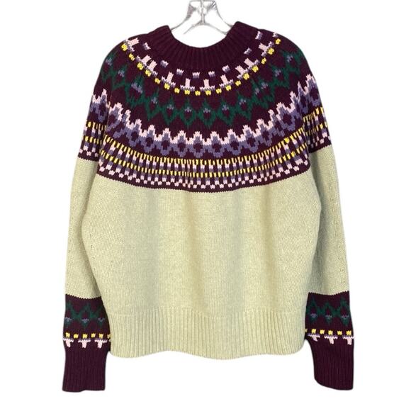 Tory Burch Tory Sport Merino Relaxed Fair Isle Crew Sweater Women's Small - Picture 3 of 9